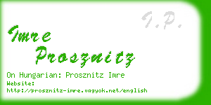 imre prosznitz business card